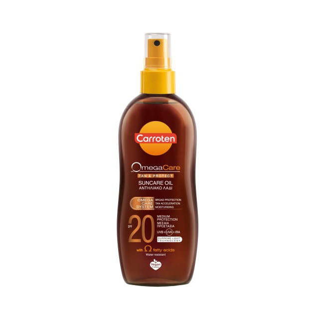 Carroten Omega Care Tan & Protect Suncare Oil SPF20 150ml (Aντηλιακό Λάδι Σώματος σε Σπρέι)