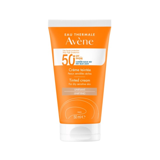 Avene Sun Care Tinted Cream SPF50+ 50ml (Αντηλιακή Κρέμα Προσώπου με Χρώμα για Ξηρή Ευαίσθητη Επιδερμίδα)