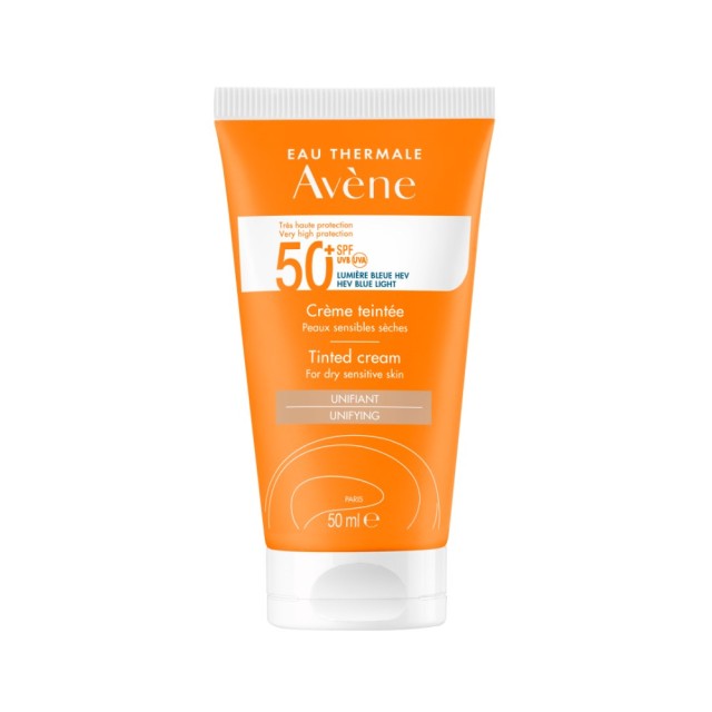 Avene Sun Care Tinted Cream SPF50+ 50ml (Αντηλιακή Κρέμα Προσώπου με Χρώμα για Ξηρή Ευαίσθητη Επιδερ