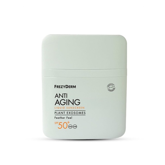 Frezyderm Sunscreen Anti-Ageing Liquid SPF50+ 50ml (Αντηλιακό Προσώπου με Φυτικά Εξωσώματα για Ισχυρή Αντιγηραντική Δράση)