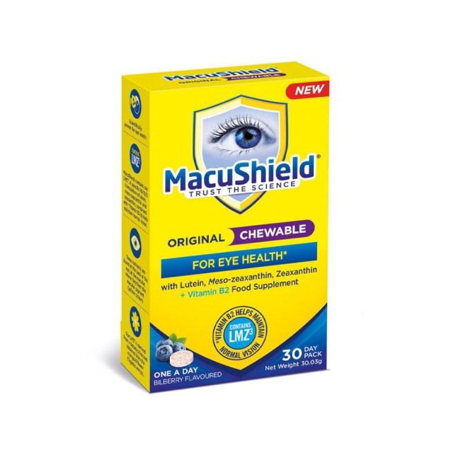 Macushield Original Chewable 30tabs (Συμπλήρωμα Διατροφής για την Υγεία των Ματιών σε Μασώμενα Δισκία)