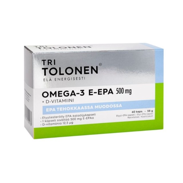 Tri Tolonen  E-EPA 500mg 60caps (Συμπλήρωμα Διατροφής με Ιχθυέλαιο γαι την Ομαλή Λειτουργία του Καρδιαγγειακού Συστήματος)