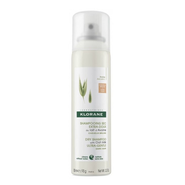 Klorane Avoine Dry Shampoo Oat Milk for Dark Hair 150ml (Ξηρό Σαμπουάν με Γαλάκτωμα Βρώμης για Μαύρα & Καστανά Μαλλιά)