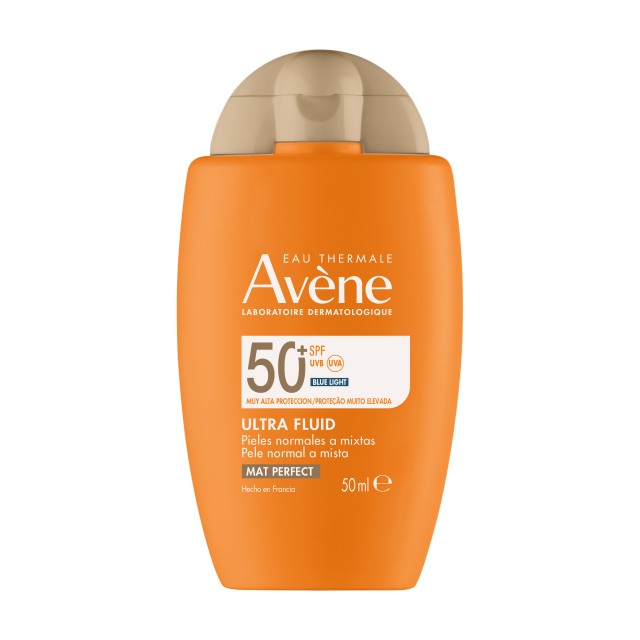 Avene Ultra Fluid Mat Perfect SPF50+ 50ml (Λεπτόρρευστο Αντηλιακό Προσώπου με Χρώμα)