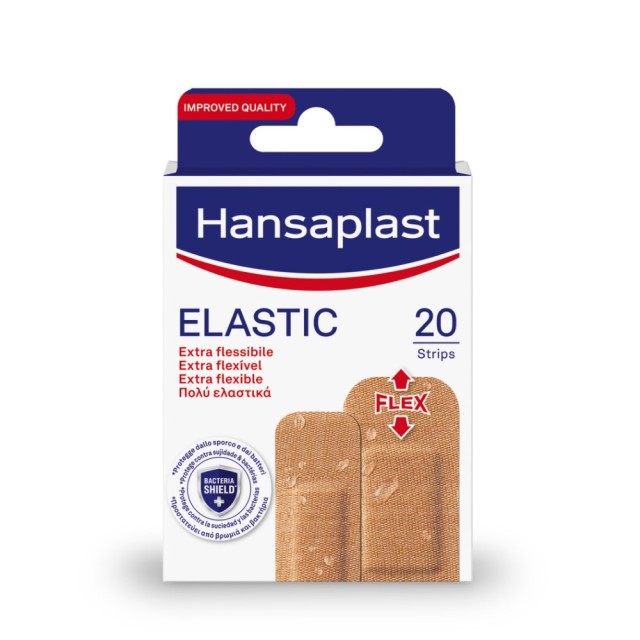 Hansaplast Elastic Extra Flexible Strips 20τεμ (Πολύ Ελαστικά & Αδιάβροχα Επιθέματα για Πληγές)
