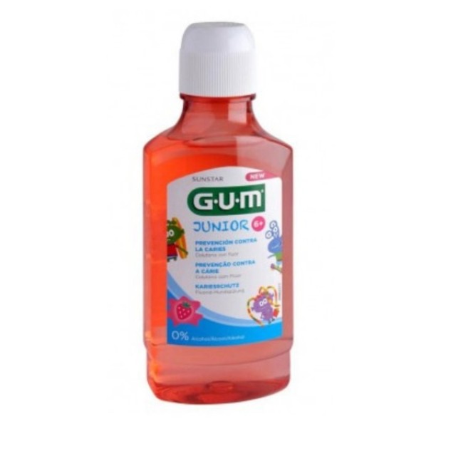 Gum Junior Mouthrinse 6+ 300ml (Στοματικό Διάλυμα για Παιδιά με Γεύση Φράουλα) 