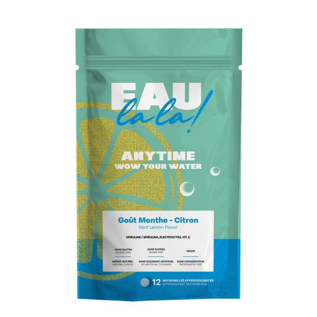 Eau La La Anytime Effervescent Microbeads 12τεμ (Αναβράζοντα Δισκία με Γεύση Μέντα- Λεμόνι για Ενυδάτωση)