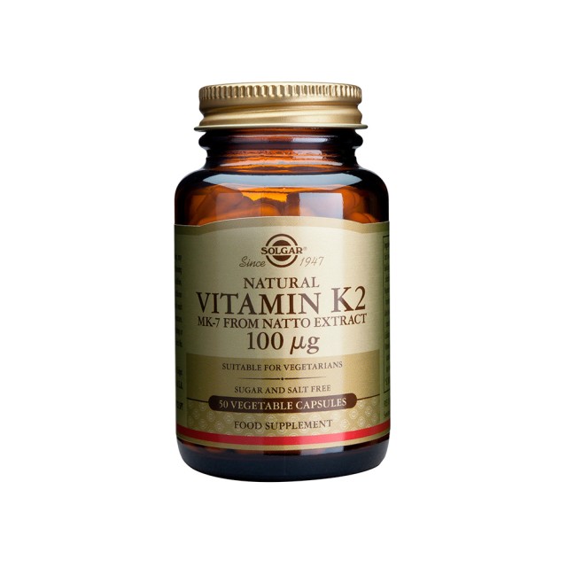 Solgar Vitamin K2 100μg 50vegetarian caps (Καρδιά - Κυκλοφορικό - Οστά - Αρθρώσεις)