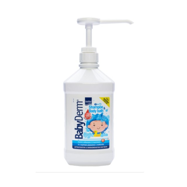 Intermed Babyderm Shampoo & Body Bath 1,5lt (Απαλό 2 σε 1 Σαμπουάν & Αφρόλουτρο για Μωρά 0μ+)