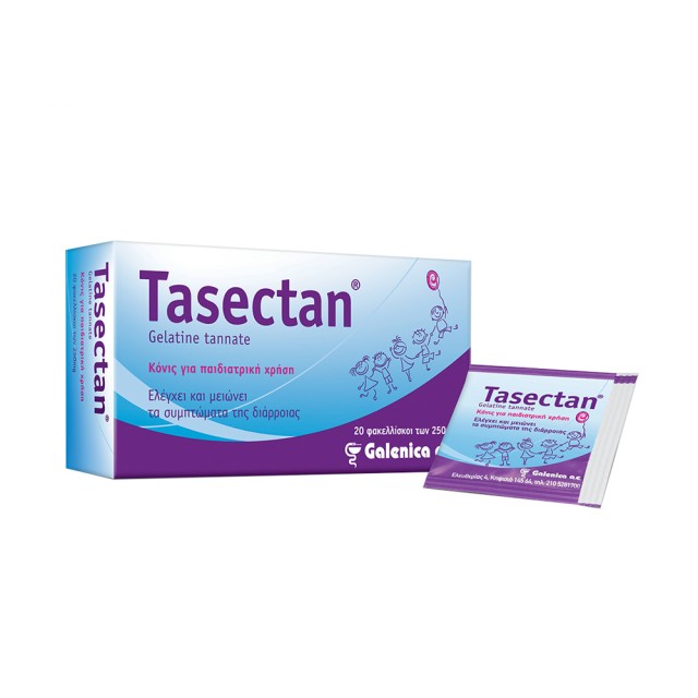 Tasectan Gelatine Tannate 250mg 20sachets (Ιατροτεχνολογικό Σκεύασμα για Αντιμετώπιση της Διάρροιας για Βρέφη & Παιδιά Κάτω των 14 Ετών)