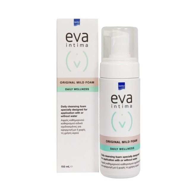 Intermed Eva Intima Original Mild Cleansing Foam 150ml (Αφρός Καθημερινού Καθαρισμού της Ευαίσθητης Περιοχής Ειδικά Σχεδιασμένος για Εφαρμογή με ή Χωρίς τη Χρήση Νερού)