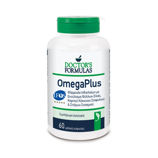 Doctors Formula OmegaPlus 60softgels (Φόρμουλα Ιχθυελαίων με Ελαιοευρωπαίνη & Εκχύλισμα Καρπού Κόκκινου Σταφυλιού)