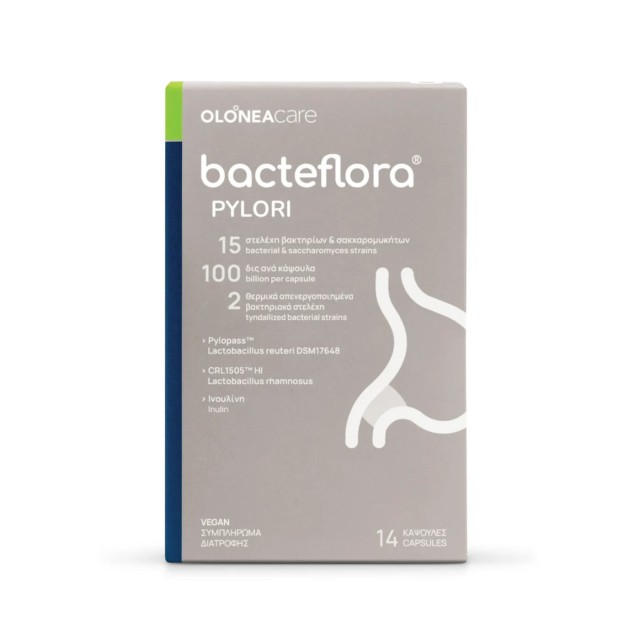 OLONEA Bacteflora Pylori 14caps (Συμπλήρωμα Διατροφής με Προβιοτικά & Πρεβιοτικά για το Ελικοβακτηρίδιο του Πυλωρού)