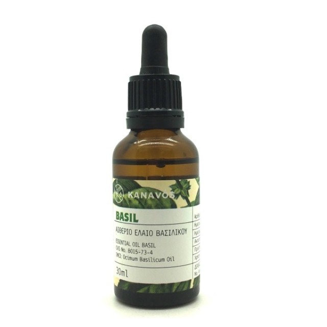 Kanavos Essential Oil Basil 30ml (Αιθέριο Έλαιο Βασιλικός) 