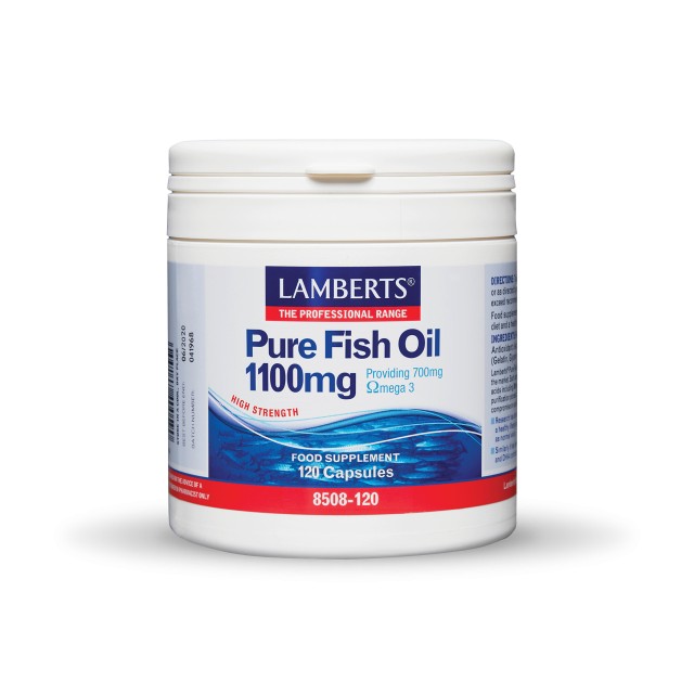 Lamberts Pure Fish Oil 1100mg 120cap (Ιχθυέλαιο 5πλής Μοριακής Απόσταξης των 1100mg)