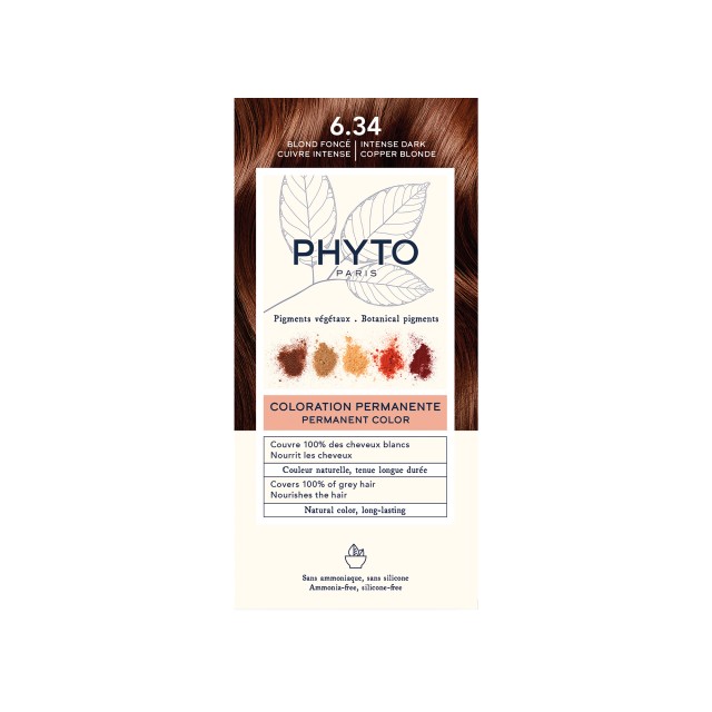 Phyto Phytocolor 6.34 Dark Copper Blonde (Βαφή Μαλλιών Ξανθό Σκούρο Έντονο Χάλκινο)