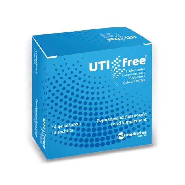 Meditrina Uti Free 14 φακελίσκοι (Συμπλήρωμα Διατροφής για την Υγεία του Ουροποιητικού Συστήματος)