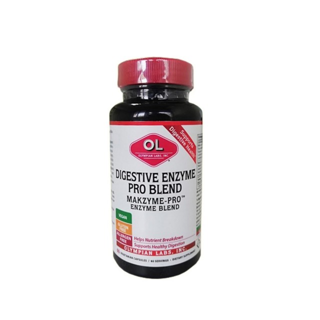 Olympian Labs Digestive Enzyme Pro Blend 60caps (Συμπλήρωμα Διατροφής με Πεπτικά Ένζυμα & Προβιοτικά για την Υγεία του Γαστρεντερικού Συστήματος)