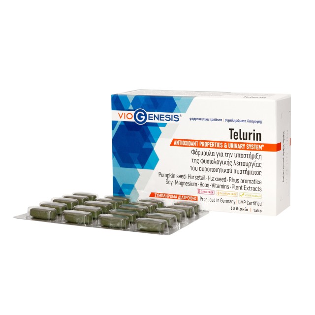 Viogenesis Telurin 60caps (Συμπλήρωμα Διατροφής για τη Φυσιολογική Λειτουργία του Ουροποιητικού Συστήματος)