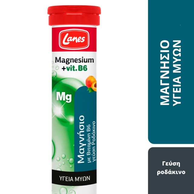 Lanes Magnesium +Vit. B6 20tabs (Συμπλήρωμα Διατροφής σε Αναβράζοντα Δισκία με Μαγνήσιο & Βιταμίνη Β6 για τη Φυσιολογική Λειτουργία των Μυών)