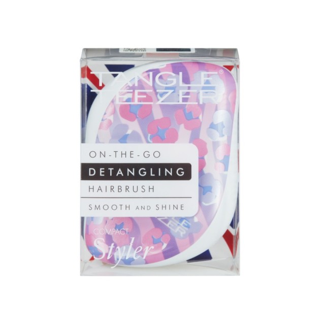 Tangle Teezer Compact Styler On The Go Detangling Hairbrush Digital Skin Pink/Lilac (Βούρτσα Μικρού Μεγέθους με Σχέδια Ροζ/Μωβ)