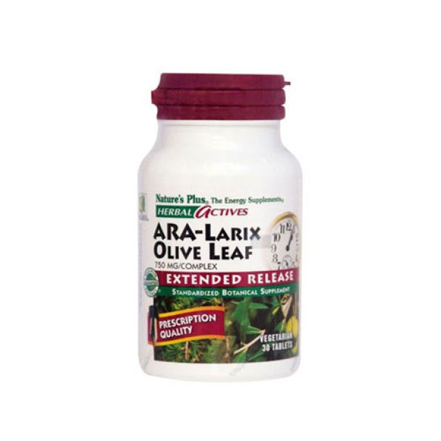 Natures Plus Ara Larix Olive Leaf 750mg 30tab (Ανοσοποιητικού - Αντιικό - Αντιμυκητικό)