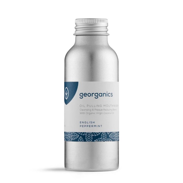 Georganics Oil Pulling Mouthwash English Peppermint 100ml (Στοματικό Διάλυμα με Γεύση Μέντα)
