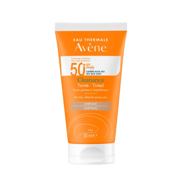 Avene Sun Care Cleanance Tinted Anti-Imperfections SPF50+ 50ml (Αντηλιακή Κρέμα Προσώπου με Χρώμα για Λιπαρή Επιδερμίδα με Ατέλειες)