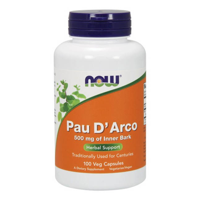 Now Foods Pau D Arco 500mg 100Vcaps (Συμπλήρωμα Διατροφής Για Ενίσχυση Του Ανοσοποιητικού)