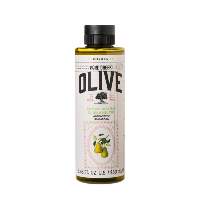 Korres Pure Greek Olive Showergel Honey Pear 250ml (Αφρόλουτρο Μέλι-Αχλάδι) 