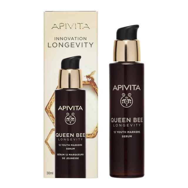 Apivita Queen Bee Longevity Serum 30ml (Ορός Προσώπου για Δράση σε 12 Δείκτες Νεότητας)