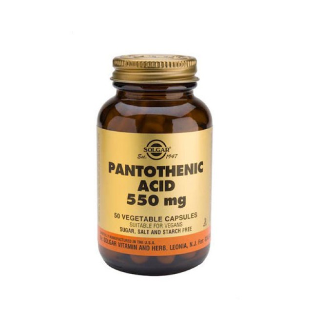 Solgar Pantothenic Acid 550mg 50caps (Βιταμίνη Β5)