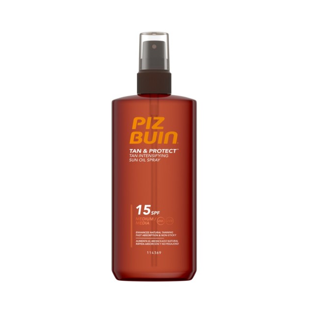 Piz Buin Tan & Protect Tan Intensifying Sun Oil Spray SPF15 150ml (Αντηλιακό Λάδι Σώματος Μεσαία