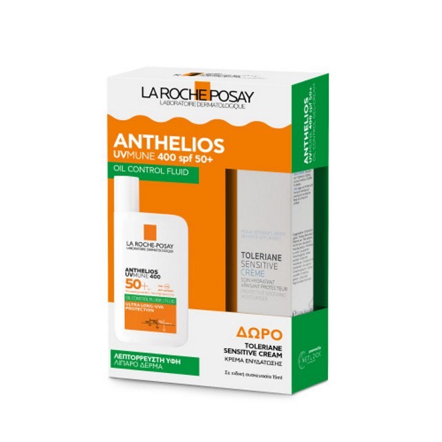 La Roche Posay Anthelios UVMUNE 400 Oil Control Fluid SPF50+ 50ml & Gift Toleriane Sensitive Cream 15ml