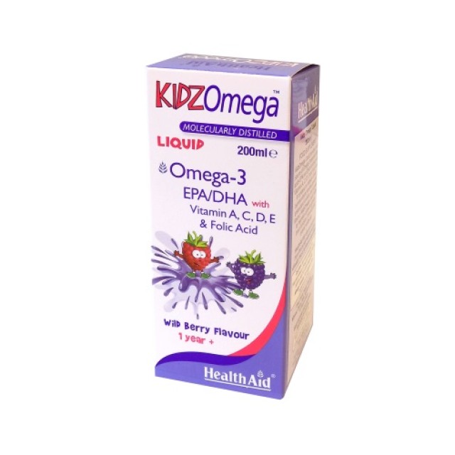 Health Aid Kidz Omega Liquid Wildberry 200ml (Παιδικές Βιταμίνες για Ενίσχυση Μνήμης - Συγκέντρωσης)