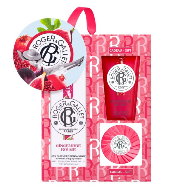 Roger & Gallet Gingembre Rouge SET (ΣΕΤ με Άρωμα, Σαπούνι & Αφρόλουτρο Ροζ Βατόμουρο - Τζίντζερ - Μοσχολίβανο)