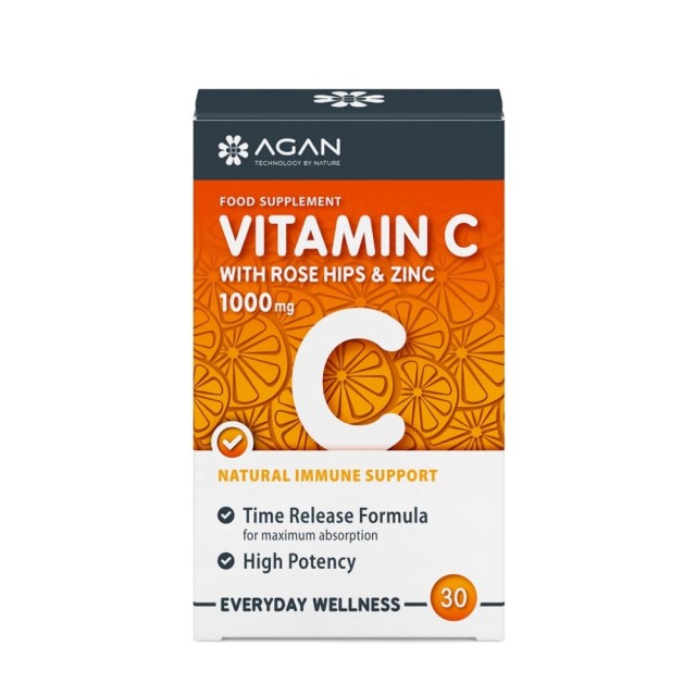 Agan Vitamin C 1000mg with Rose Hips & Zinc 30tabs 