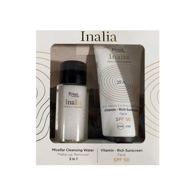 Power Health Inalia Face Sunscreen Rich Cream SPF50 50ml & Micellar Cleansing Water 50ml (Αντηλιακή Κρέμα Προσώπου SPF50 & Καθαριστικό Προσώπου)