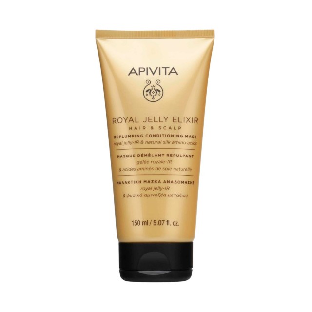 Apivita Royal Jelly Elixir Replumping Conditioning Mask 150ml (Μαλακτική Μάσκα Αναδόμησης για Μαλλιά & Τριχωτό)