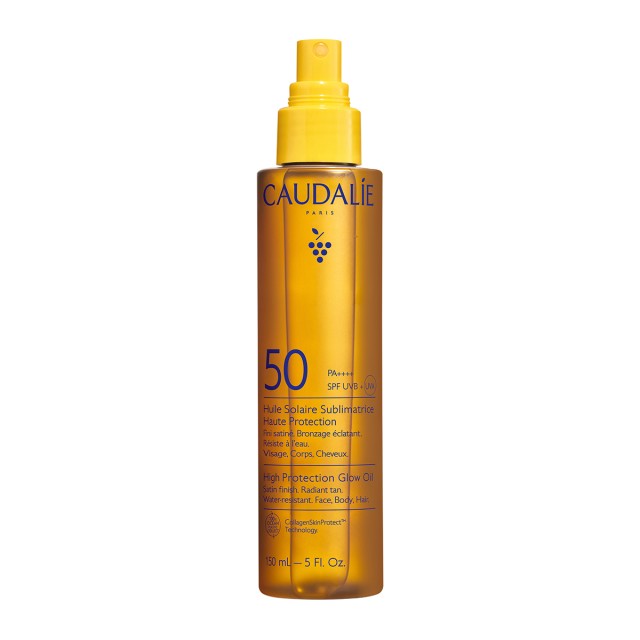 Caudalie High Protection Glow Oil SPF50 150ml (Αντηλιακό Λάδι Προσώπου, Σώματος & Μαλλιών για Σατινέ Οψη)