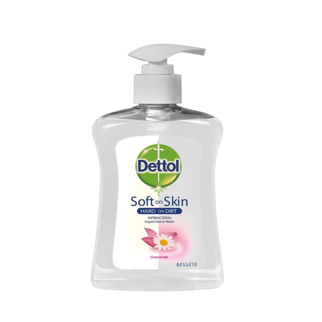 Dettol Soft on Skin Antibacterial Liquid Hand Wash Chamomile 250ml (Αντιβακτηριδιακό Ενυδατικό Κρεμοσάπουνο με Χαμομήλι)