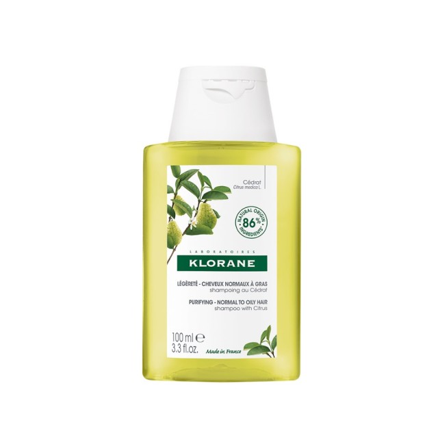 Klorane Cedrat Purifying Shampoo 100ml (Σαμπουάν με Κίτρο για Λάμψη για Κανονικά/Λιπαρά Μαλλιά)