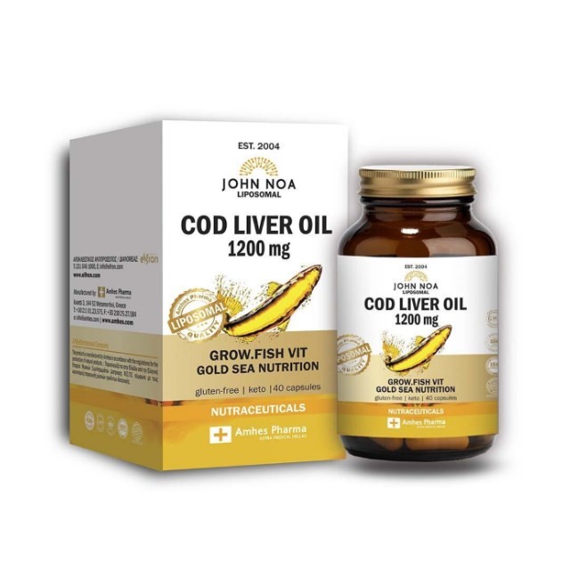 John Noa Liposomal Cod Liver Oil 1200mg 40caps (Συμπλήρωμα Διατροφής για την Καλή Λειτουργία της Καρδιάς & του Εγκεφάλου)