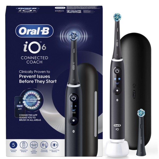 Oral-B iO 6 Connected Coach Electric Toothbrush (Ηλεκτρική Οδοντόβουρτσα Μαύρη)
