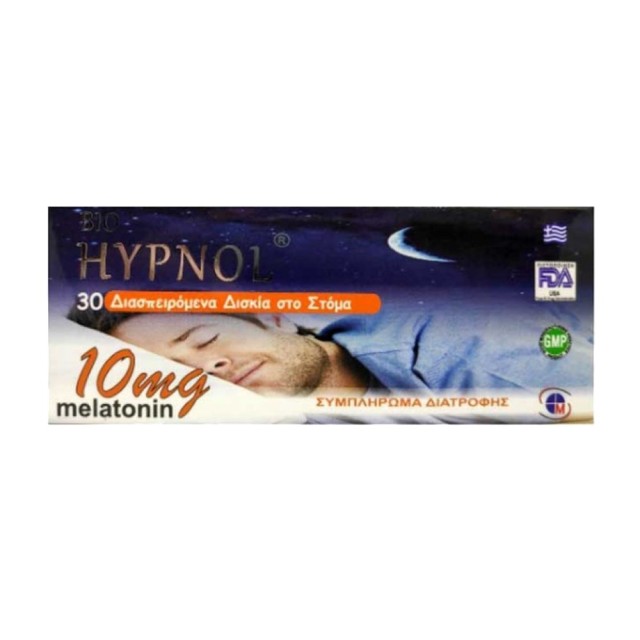 Medichrom Bio Hypnol Melatonin 10mg 30tabs (Συμπλήρωμα Διατροφής με Μελατονίνη για την Αντιμετώπιση της Αϋπνίας)