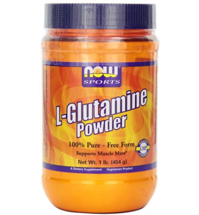 Now Sports L Glutamine Pure Powder 454gr (Καθαρή Σκόνη Γλουταμίνης Κατάλληλη για την Επούλωση Εντέρου)