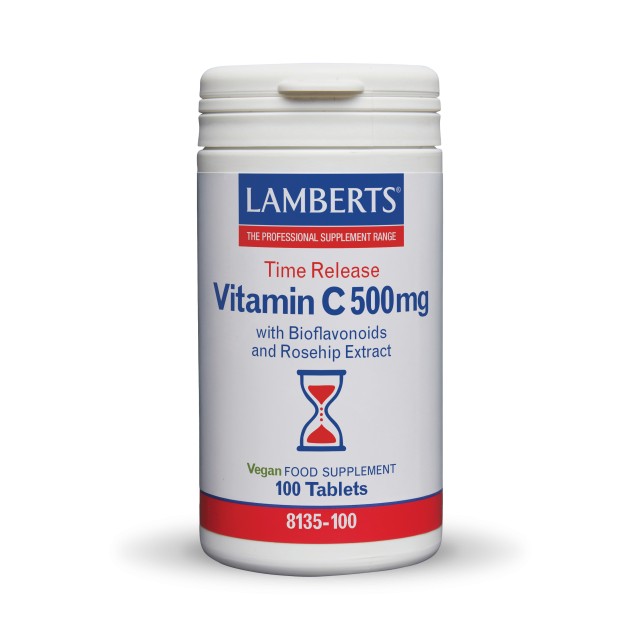 Lamberts C 500mg Time Release 100tabs (Βιταμίνη C των 500mg, Ελεγχόμενης Αποδέσμευσης)