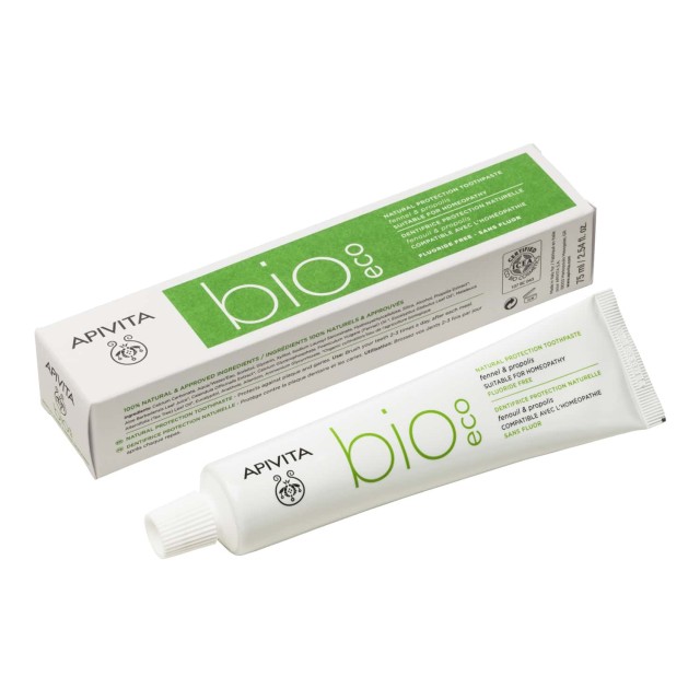 Apivita Bio Eco Natural Protection Toothpste 75ml (Οδοντόκρεμα Φυσικής Προστασίας με Μάραθο & Πρόπολη Κατάλληλη για Ομοιοπαθητική)