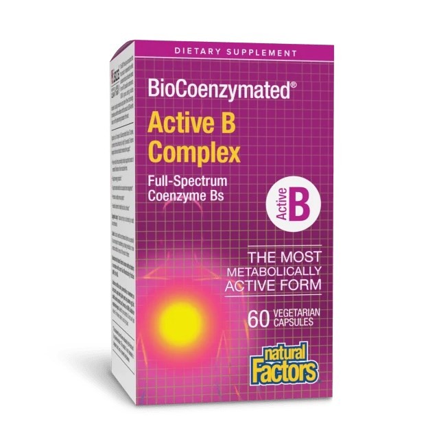Natural Factors BioCoenzymated Active B Complex 60caps (Συμπληρωμα Διατροφής με Βιταμίνες του Συμπλέγματος Β)
