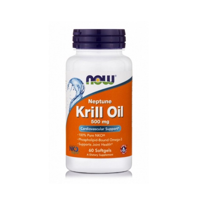 Now Neptune Krill Oil 500mg 60 softgels (Συμπλήρωμα Διατροφής με Ω3 Λιπαρά Οξέα) 